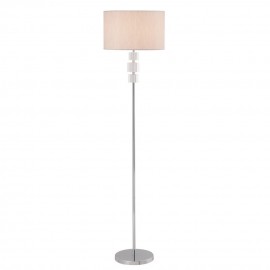 Mercator-Ester Grey Faux Silk Shade Floor Lamp